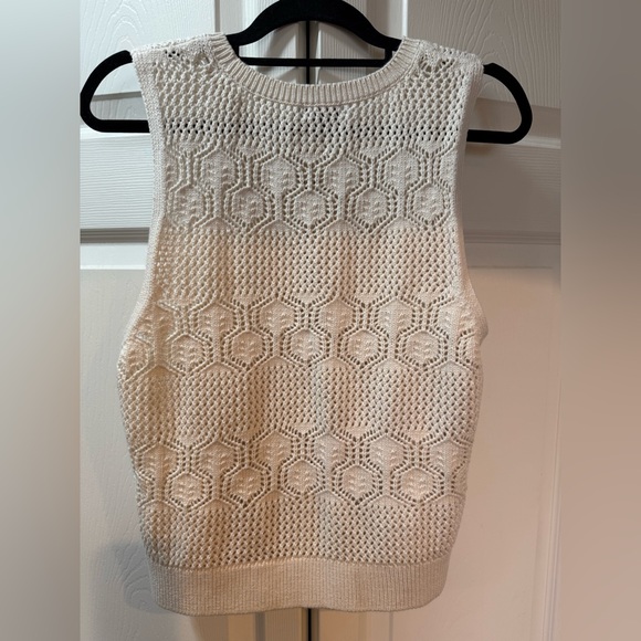 Splendid Honore Boho Chic Cotton Crochet Sweater Tank in Natural Sz XL - Picture 3 of 7